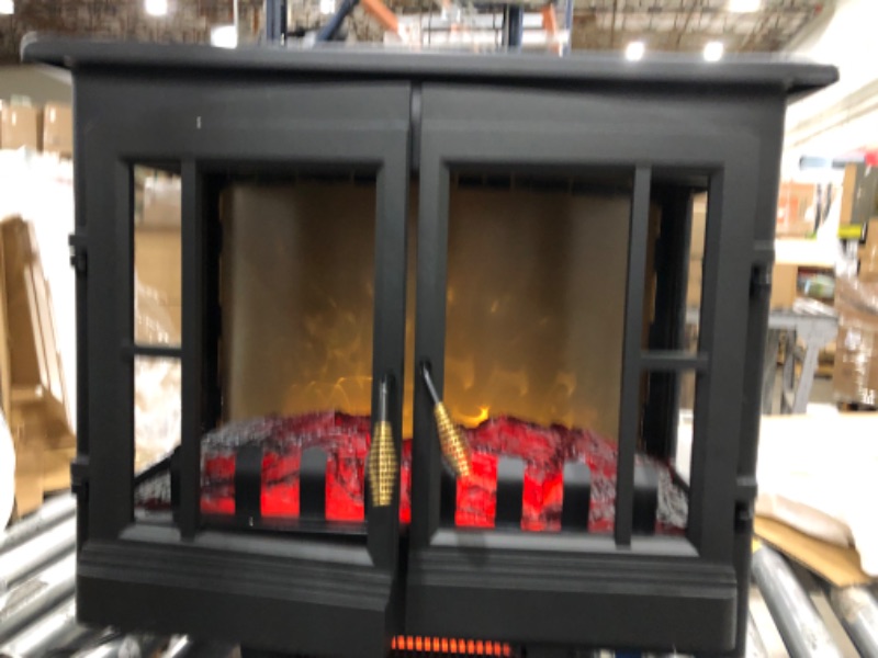 Photo 3 of 3 GLASS PANELS BROKEN**
Joy Pebble Compact Electric Fireplace Heater, Freestanding Stove Heater with Realistic Flame - ETL Certified - Overheating Protection Small Spaces Heater - 1000/1500W (23.6" W x 22.6" H)
