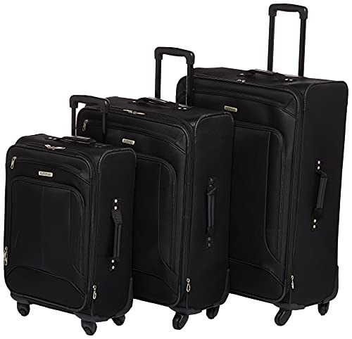 Photo 1 of American Tourister Pop Max Softside Luggage with Spinner Wheels, Black, Checked-Large 29-Inch
