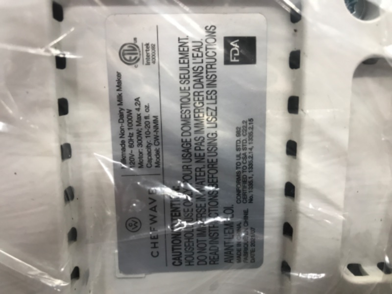 Photo 2 of **MISSING PARTS** ChefWave Milkmade Dairy Alternative Vegan Nut Milk Maker Machine Milk Machine Almond Milk Soy Milk Oat Milk Cashew Milk Coconut Milk Macadamia Milk, No Soaking, Auto-Clean, Delay Start, Recipe Book Milkmade only