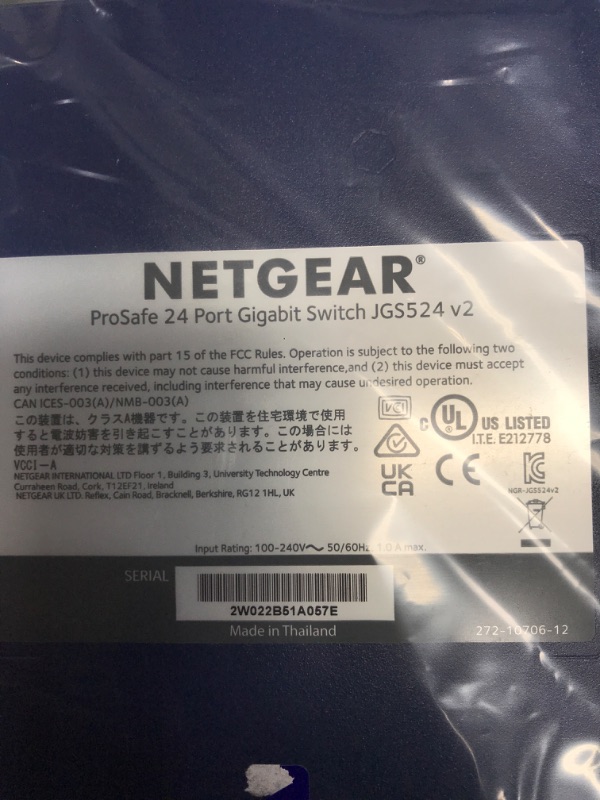 Photo 3 of NETGEAR 24-Port Gigabit Ethernet Unmanaged Switch (JGS524) - Desktop or Rackmount, and Limited Lifetime Protection 24 port | Rackmount