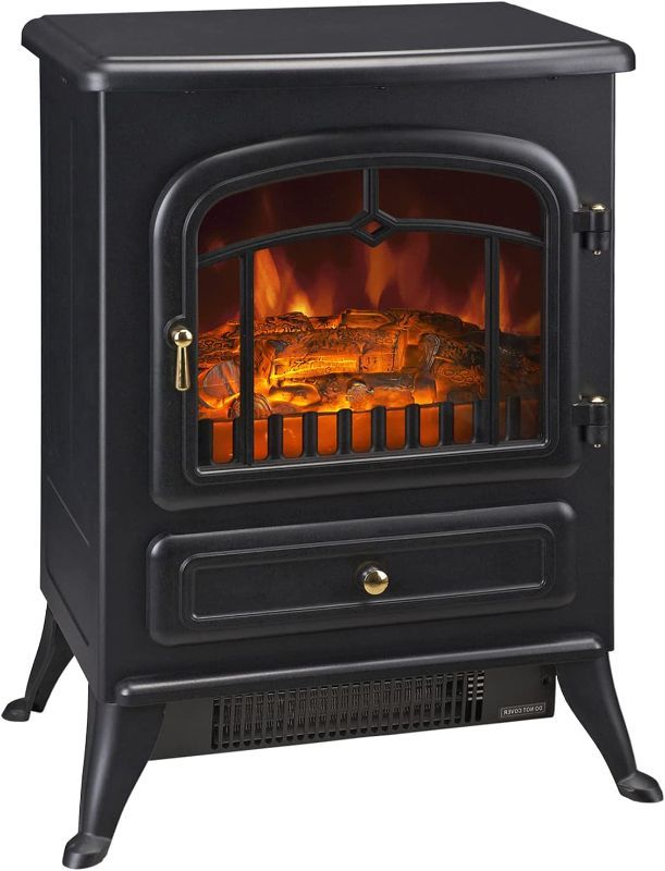 Photo 1 of 
HOMCOM 22" Electric Fireplace Heater, Fireplace Stove with Realistic LED Flames and Logs, and Overheating Protection, 750W/1500W, Black
Color:Black