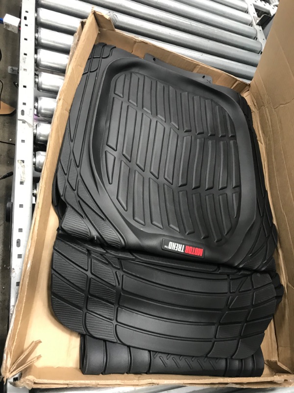 Photo 2 of Motor Trend - MT-923-BK 923-BK Black FlexTough Contour Liners-Deep Dish Heavy Duty Rubber Floor Mats for Car SUV Truck & Van-All Weather Protection, Universal Trim to Fit Full Set Black