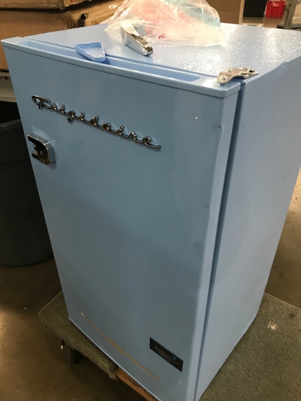 Photo 5 of Frigidaire EFR376-BLUE 3.2 Cu Ft Blue Retro Bar Fridge with Side Bottle Opener
