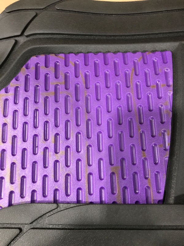 Photo 4 of Automotive Floor Mats Purple Universal Fit Heavy Duty Rubber fits Most Cars, SUVs, and Trucks, Full Set Trim to Fit FH Group F11311PURPLE