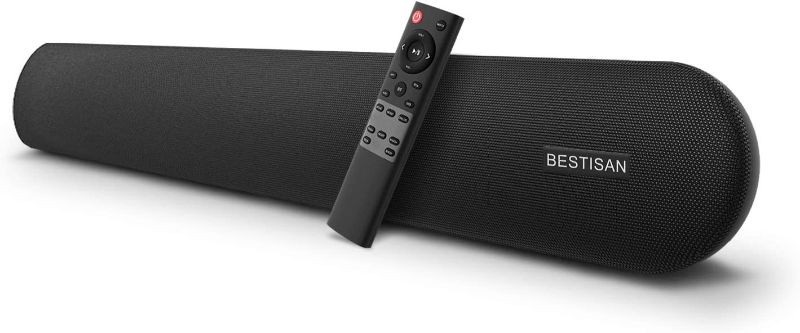 Photo 1 of Soundbar, BESTISAN 80 Watts TV Sound Bar Home Theater Speaker with HDMI, Optical, RCA, AUX Port, Bluetooth 5.0, Movie/Music/Dialogue Audio Mode, Enhanced Bass Technology, Bass Adjustable, 2022 Version
