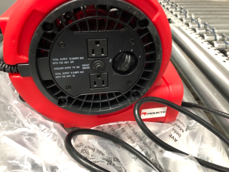 Photo 4 of MOUNTO 1/5hp 3 Speed 800cfm Mini Commercial Air Mover Floor Dryer Fan
