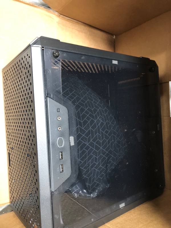 Photo 2 of Cooler Master MasterBox Q500L Micro-ATX Tower with ATX Motherboard Support, Magnetic Dust Filter, Transparent Acrylic Side Panel, Adjustable I/O & Fully Ventilated Airflow Grey ATX MB