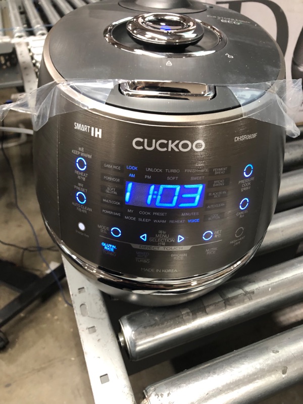 Photo 2 of ***PARTS ONLY/ DOES NOT FULLY FUNCTION** CUCKOO CRP-DHSR0609FD | 6-Cup (Uncooked) Induction Heating Pressure Rice Cooker | 17 Menu Options, Auto-Clean, Voice Navigation, Stainless Steel Inner Pot, Made in Korea | Stainless Steel