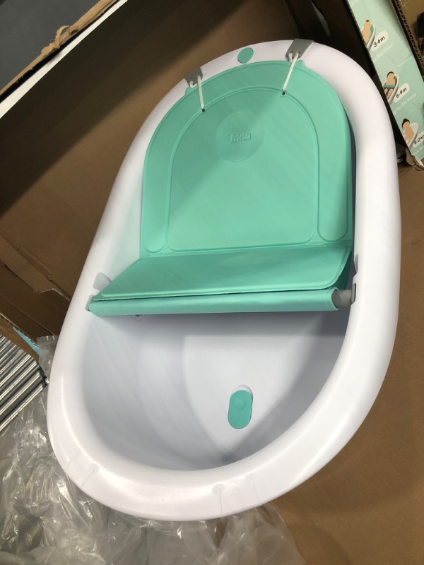 Photo 2 of 4-in-1 Grow-with-Me Bath Tub by Frida Baby Transforms Infant Bathtub to Toddler Bath Seat with Backrest for Assisted Sitting in Tub