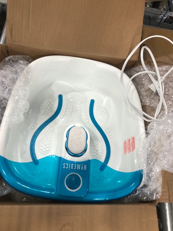 Photo 1 of HoMedics Bubble Mate Foot Spa, Toe Touch Controlled Foot Bath with Invigorating Bubbles and Splash Proof, Raised Massage nodes and Removable Pumice Stone