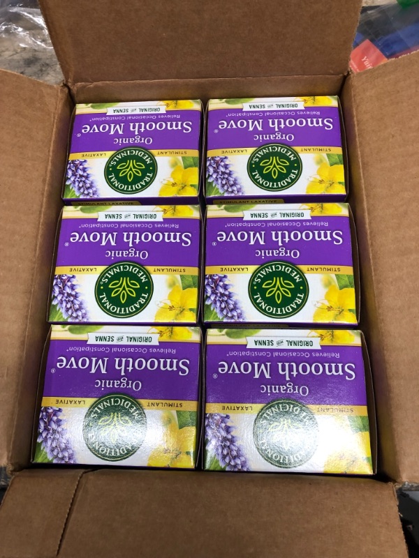 Photo 3 of ** EXPIRES AUG2022** Traditional Medicinals - Organic Smooth Move Original Senna Tea (6 Pack) - Herbal Laxative - Gentle Overnight Relief of Occasional Constipation - Caffeine Free - 96 Tea Bags Total
