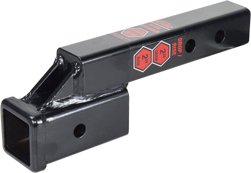 Photo 1 of TOPTOW 64121 2-inch Receiver Trailer Hitch Extension Riser with 2-inch Rise/Drop, 2-inch Solid Shank, 10000lbs Capacity, Anti-Rattle Bolt
