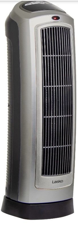 Photo 1 of Lasko 1500W Digital Ceramic Space Heater with Remote, 755320, Silver