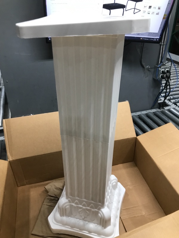 Photo 2 of *Missing A Piece-See Photos* Cabilock Roman Pillar Greek Column, Resin Statue Centerpiece Stand Flower Vase Stand Road Lead for Wedding Party Decorations Supplies Favors, Resin
