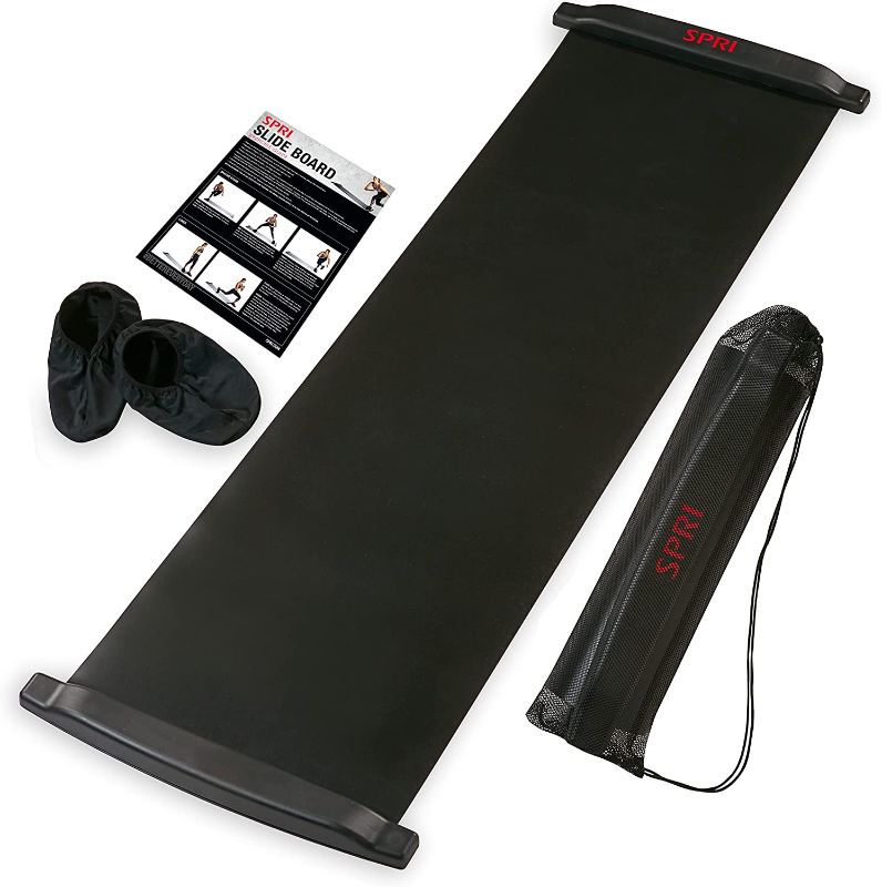 Photo 1 of *Missing Slip On's Shoes-See Photo* SPRI Slide Board (71" L x 20" W) with End Stops, Sliding Booties, Mesh Carrying Bag and Exercise Guide for Low Impact Balance Training (Skating, Hockey)
