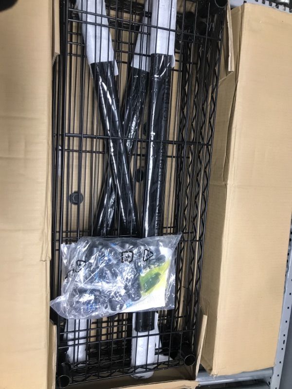 Photo 2 of *Broken End Pieces-See Last Photo* Amazon Basics 5-Shelf Adjustable, Heavy Duty Storage Shelving Unit (350 lbs loading capacity per shelf), Steel Organizer Wire Rack, Black (36L x 14W x 72H)