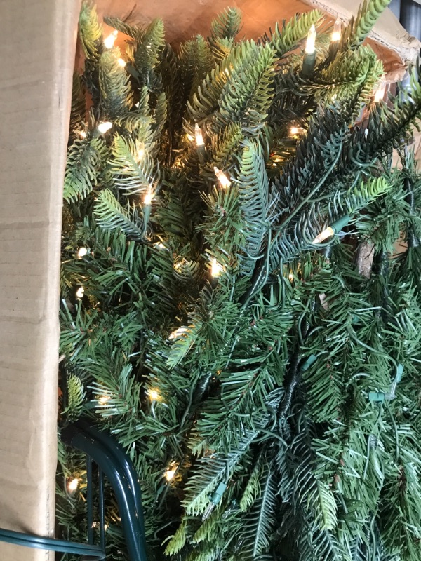 Photo 2 of *Tested* Puleo International 6.5 Foot Pre-Lit Aspen Fir Artificial Christmas Tree with 500 UL Listed Clear Lights, Green
