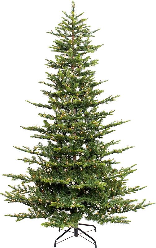 Photo 1 of *Tested* Puleo International 6.5 Foot Pre-Lit Aspen Fir Artificial Christmas Tree with 500 UL Listed Clear Lights, Green
