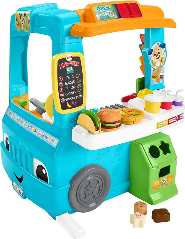 Photo 1 of *Missing Accessories & Instructions/Unknown Missing Hardware*Fisher-Price Laugh & Learn Servin' Up Fun Food Truck, interactive play center with Smart Stages learning content for toddlers ages 18 months and up
