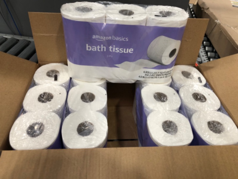 Photo 2 of Amazon Basics 2-Ply Toilet Paper, 6 Rolls (Pack of 5), 30 Rolls total (Previously Solimo)
