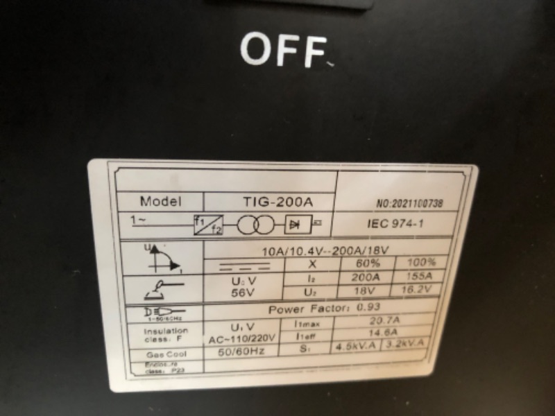 Photo 6 of VEVOR TIG Welder AC/DC, 3 in 1 TIG/MMA/ARC Welding Machine with 110/220V Dual Voltage, 200A Aluminum MMA Welder w/Inverter IGBT and Digital Panel, Multiprocess ARC Welder