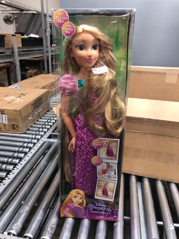 Photo 2 of Disney Princess Rapunzel 32" Playdate, My Size Articulated Doll, Comes with Brush to Comb Her Long Golden Locks, Movie Inspired Purple Dress, Removable Shoes & A Tiara