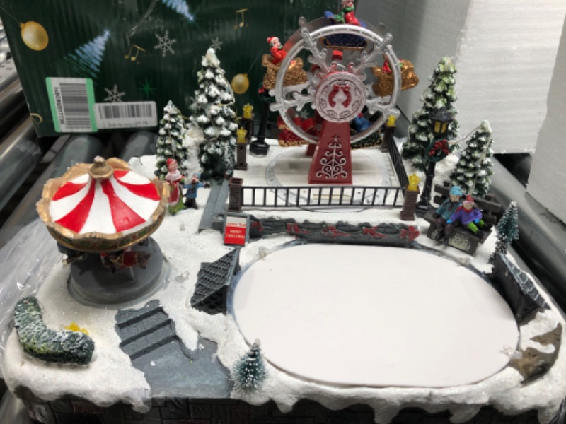 Photo 1 of allgala Crafted Polyresin Christmas House Collectable Figurine with USB Power Source-Winter Carnival-XH93436