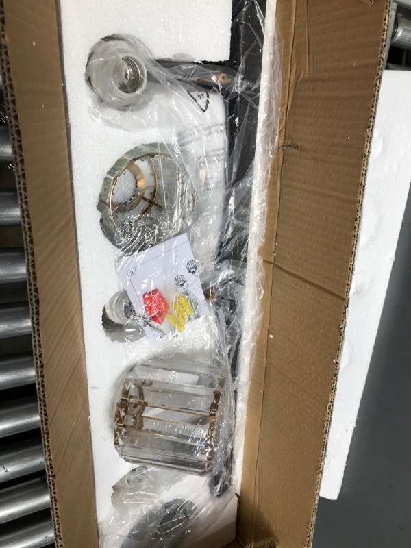 Photo 1 of Ralbay Modern Black Bathroom Vanity Lights 3-Lights Modern Crystal Vanity Lighting Fixtures Modern Crystal Vanity Lights for Bathroom Round-Black+Gold 3-light