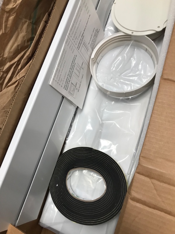 Photo 3 of *ONLY PARTS NOT THE AIR CONDITIONER* gulrear Portable Air Conditioner Sliding Door Vent Kit, Universal Balcony Sliding Door Seal Plate for Portable AC, Max Adjustable Length 220cm/87 Inch,Suit for 15cm/5.9 Inch Exhaust Hose Max 90" Sliding Door Kit Connec