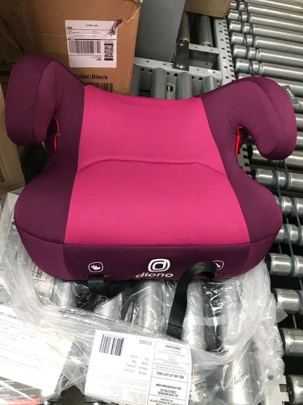 Photo 2 of Diono Solana 2 XL 2022, Dual Latch Connectors, Lightweight Backless Belt-Positioning Booster Car Seat, 8 Years 1 Booster Seat, Pink NEW! LATCH Connect Single Pink