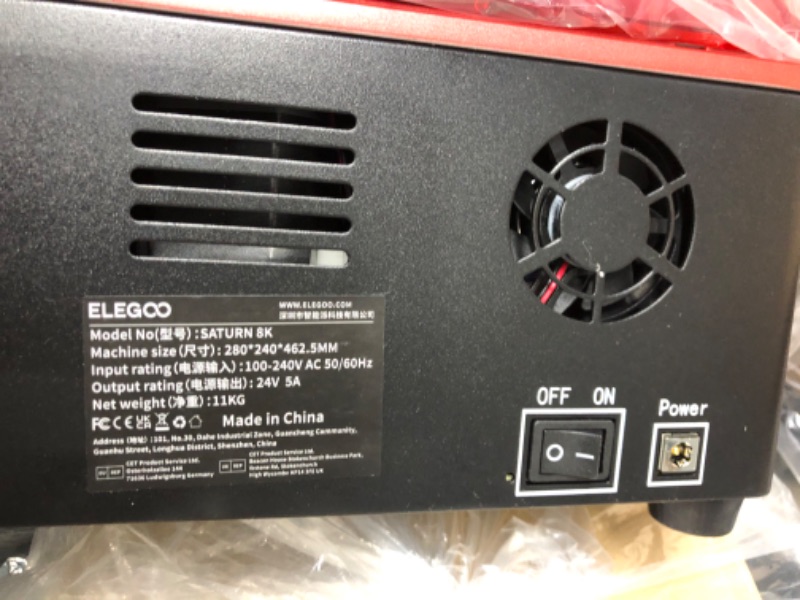 Photo 1 of ELEGOO Saturn 8K MSLA 3D Printer, UV Resin Photocuring Printer with 10-Inch 8K Monochrome LCD, Matrix UV Light Source, 219 x 123 x 210 m³ / 8.62 x 4.84 x 8.27 in³2Large Printing Size