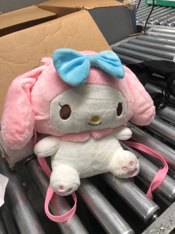 Photo 2 of 2021 New Kuromi My Melody Plush Bag Cute Cartoon Shoulder Bag School Bag Cosplay Backpack purple
