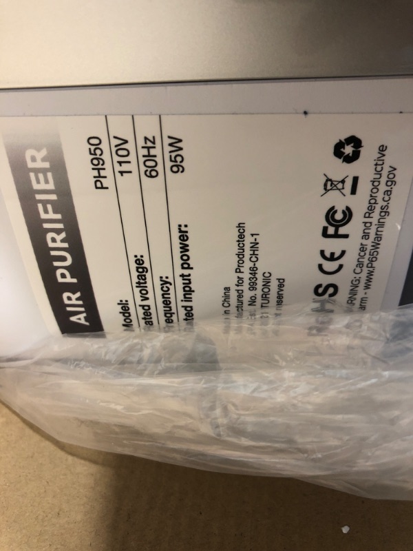 Photo 4 of Turonic PH950 - Hepa Air Purifiers for Home w/ Humidifier, Large Room Air Cleaner up to 2500 Sq Ft, 8-Stage Purification w/ True Hepa 13 Filter, UV-A Light...
