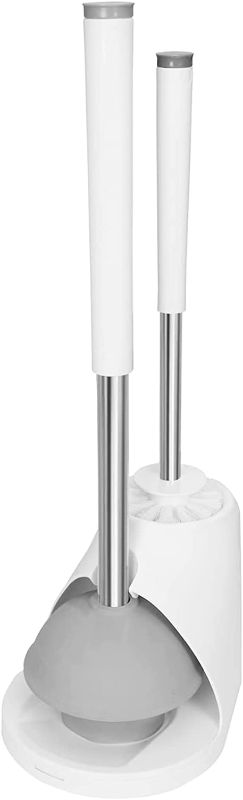 Photo 1 of  Toilet Plunger and Bowl Brush Combo for Bathroom Cleaning, White/Grey, 1 Set