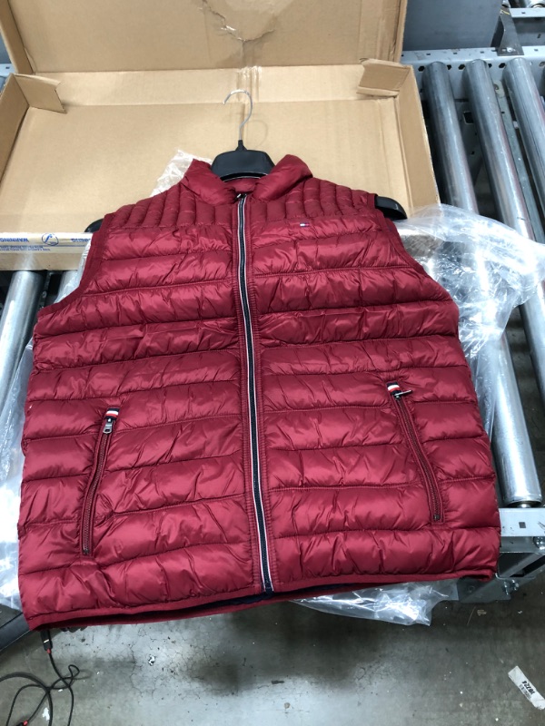 Photo 2 of Tommy Hilfiger Men's Lightweight Ultra Loft Quilted Puffer Vest (Standard and Big & Tall) Standard Large Red