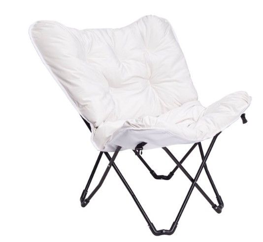 Photo 1 of Folding Chair with High Gloss Black Frame White