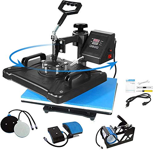 Photo 1 of AONESY PRO 5 IN 1 COMBO HEAT PRESS MACHINE FOR T-SHIRT HAT CAP MUG PLATE, MULTIFUNCTIONAL SWING AWAY 360-DEGREE ROTATION DIGITAL HEAT TRANSFER SUBLIMATION MACHINE (12" X 15")