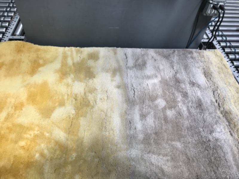 Photo 2 of Ana Ombre Shag Yellow 3 ft. x 5 ft. Area Rug