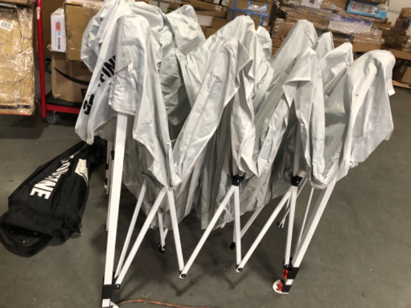 Photo 6 of **USED/DAMAGE/SEE NOTES*** OUTFINE Pop-up Canopy 10x10 Patio Tent Instant Gazebo Canopy with Wheeled Bag (Light White, 10*10FT)