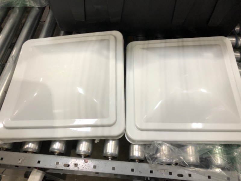 Photo 2 of  USED Camp'N 14" Universal RV, Trailer, Camper, Motorhome Roof Vent Cover - Vent Lid Replacement (White 2 Pack)
