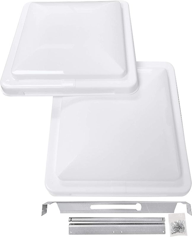 Photo 1 of  USED Camp'N 14" Universal RV, Trailer, Camper, Motorhome Roof Vent Cover - Vent Lid Replacement (White 2 Pack)
