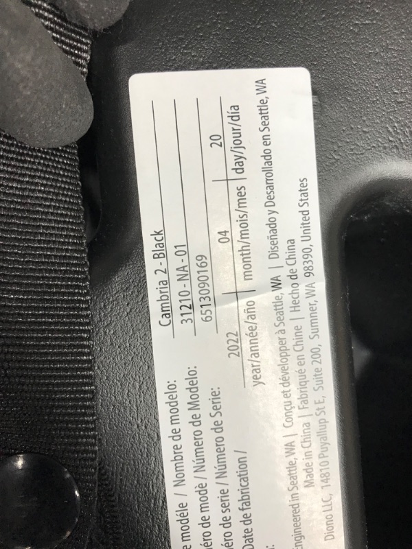 Photo 2 of Diono Cambria 2 XL 2022, Dual Latch Connectors, 2-in-1 Belt Positioning Booster Seat, High-Back to Backless Booster with Space and Room to Grow, 8 Years 1 Booster Seat, Black NEW! Black