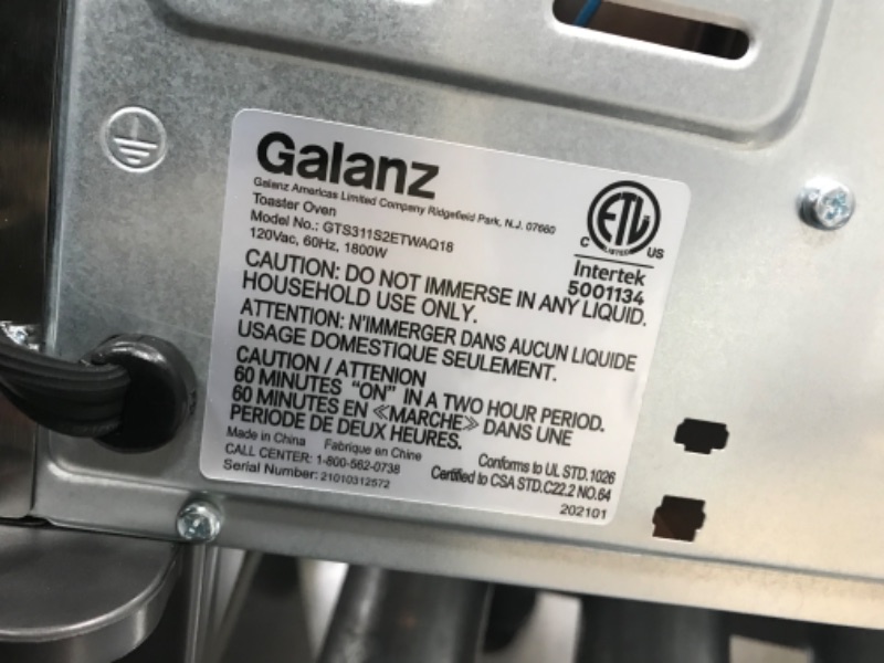 Photo 1 of Galanz 6-Slice Toaster Oven with Digital Touch Control Panel & 30% Faster Cooking, Quartz Heating Element, TotalFry 360 Air Fry Technology, 12 Presets, 1.1 Cu Ft, 32L, Stainless Steel 32L Touchscreen+Knob