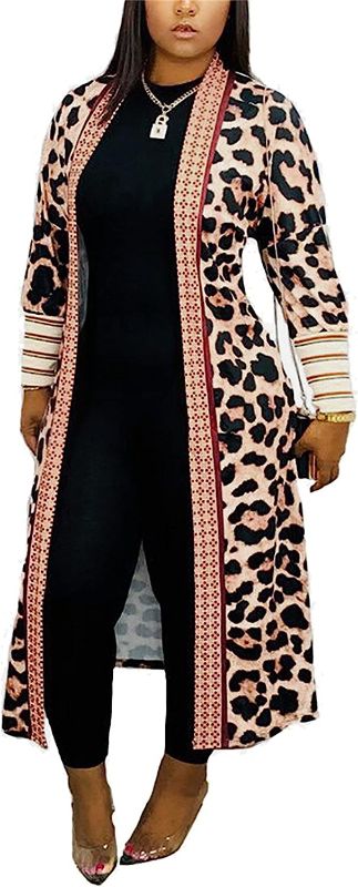 Photo 1 of Long Duster Cardigans for Women Lightweight Open Front Kimonos Jacket African Print Dresses