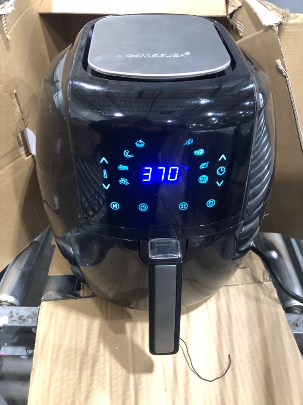 Photo 2 of 8-in-1 5.8 Qt. Black Electric Air Fryer with Recipe Book