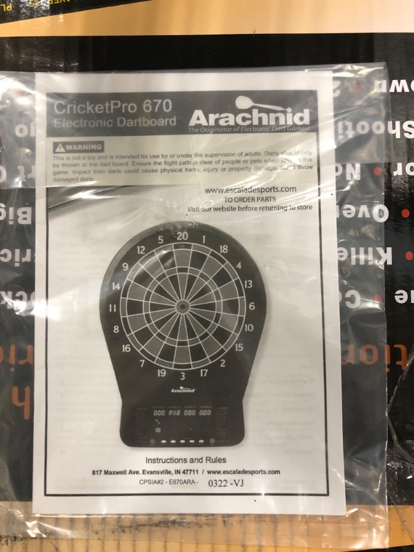 Photo 4 of "MISSING POWER CABLE" Arachnid Cricket Pro 670 Tournament-Quality Dartboard with 35 Games and 318 Variations (6 Cricket Games) , Black