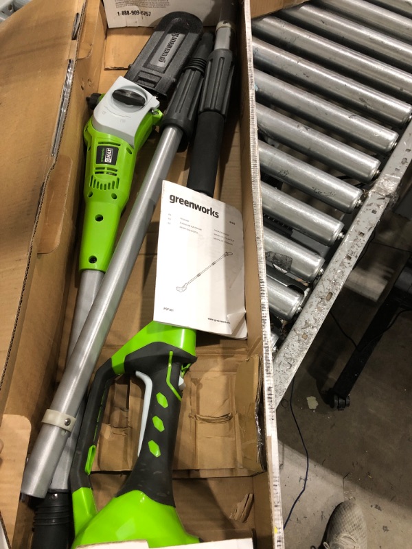 Photo 2 of **USED** HANDLE DENTED** Greenworks 8' 40V Cordless Pole Saw, Battery Not Included 20302 with 24-Inch 40V Cordless 