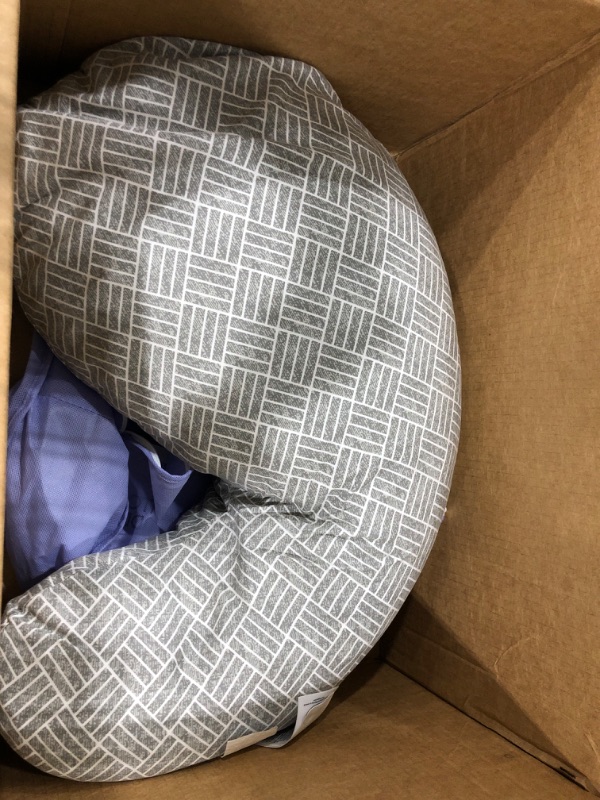 Photo 2 of Boppy Cuddle Pregnancy Pillow with Removable, Breathable Cover | Gray Basket Weave | Plush Contoured Support | Prenatal and Postnatal Positioning