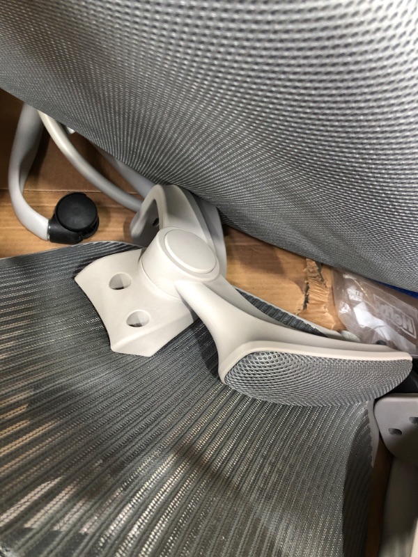 Photo 1 of Ergonomic Office Chair - Home Desk Mesh Chair with Fixed Armrest, Executive Computer Chair with Soft Foam Seat Cushion and Lumbar Support, Grey
