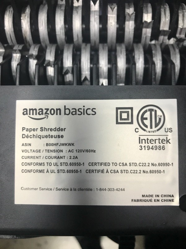 Photo 2 of ***TESTED WORKING*** Amazon Basics 6-Sheet Cross-Cut Paper and Credit Card Home Office Shredder 6 Sheet Shredder